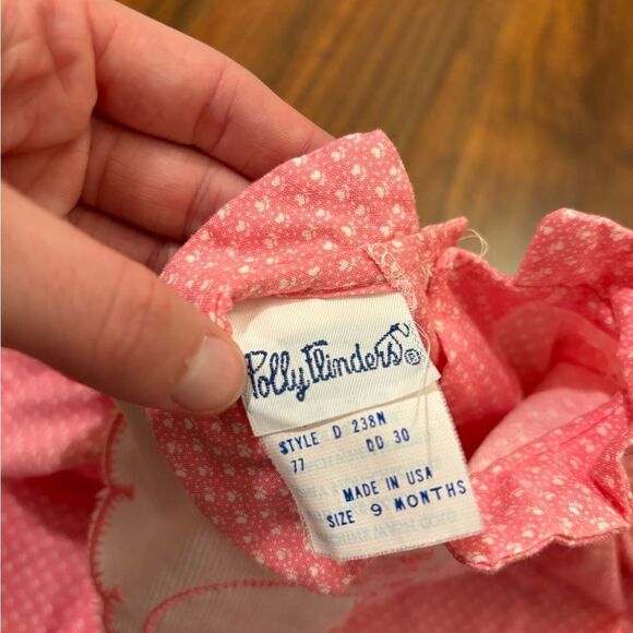 Polly Flinders vintage pink floral embroidered cat long sleeve dress - Picture 4 of 4